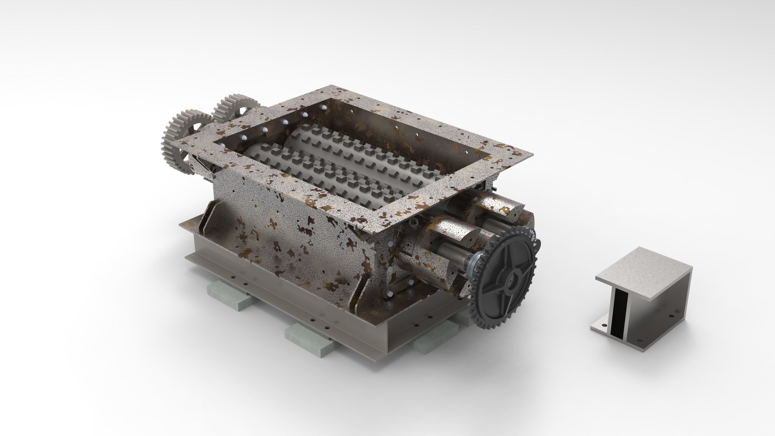 Stone crusher-CLINKER GRINDER ASSLY 3D print model_3