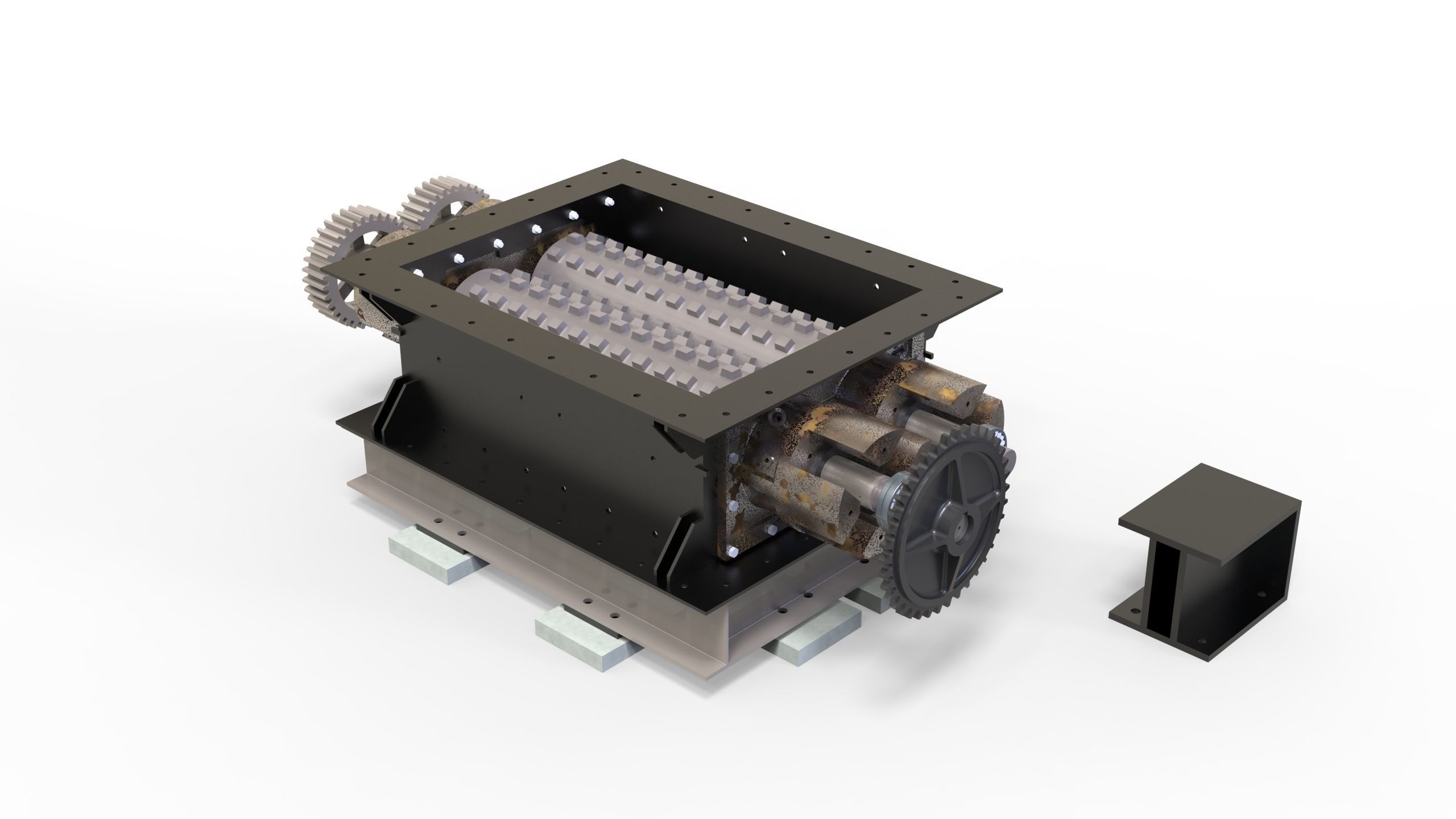 Stone crusher-CLINKER GRINDER ASSLY 3D print model_16