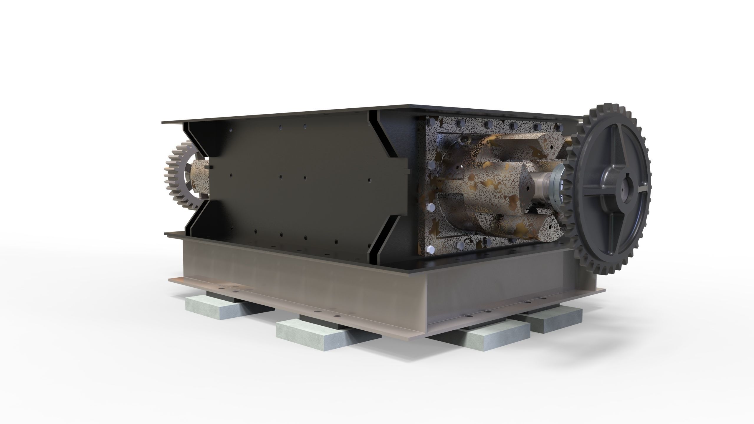 Stone crusher-CLINKER GRINDER ASSLY 3D print model_15