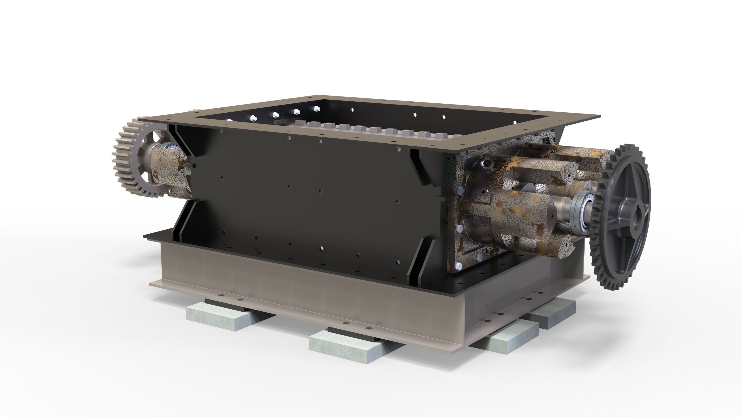 Stone crusher-CLINKER GRINDER ASSLY 3D print model_14