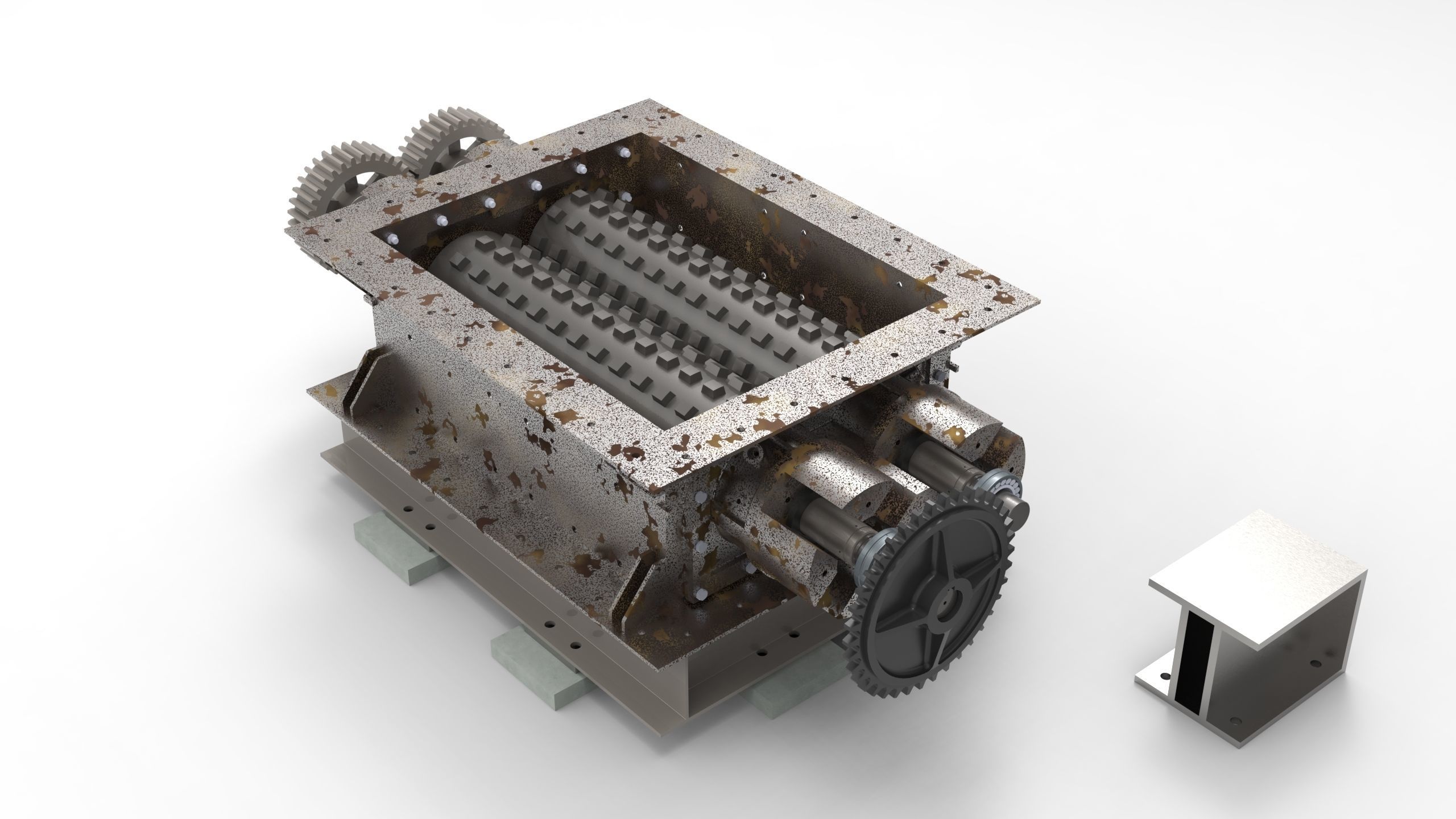 Stone crusher-CLINKER GRINDER ASSLY 3D print model_6
