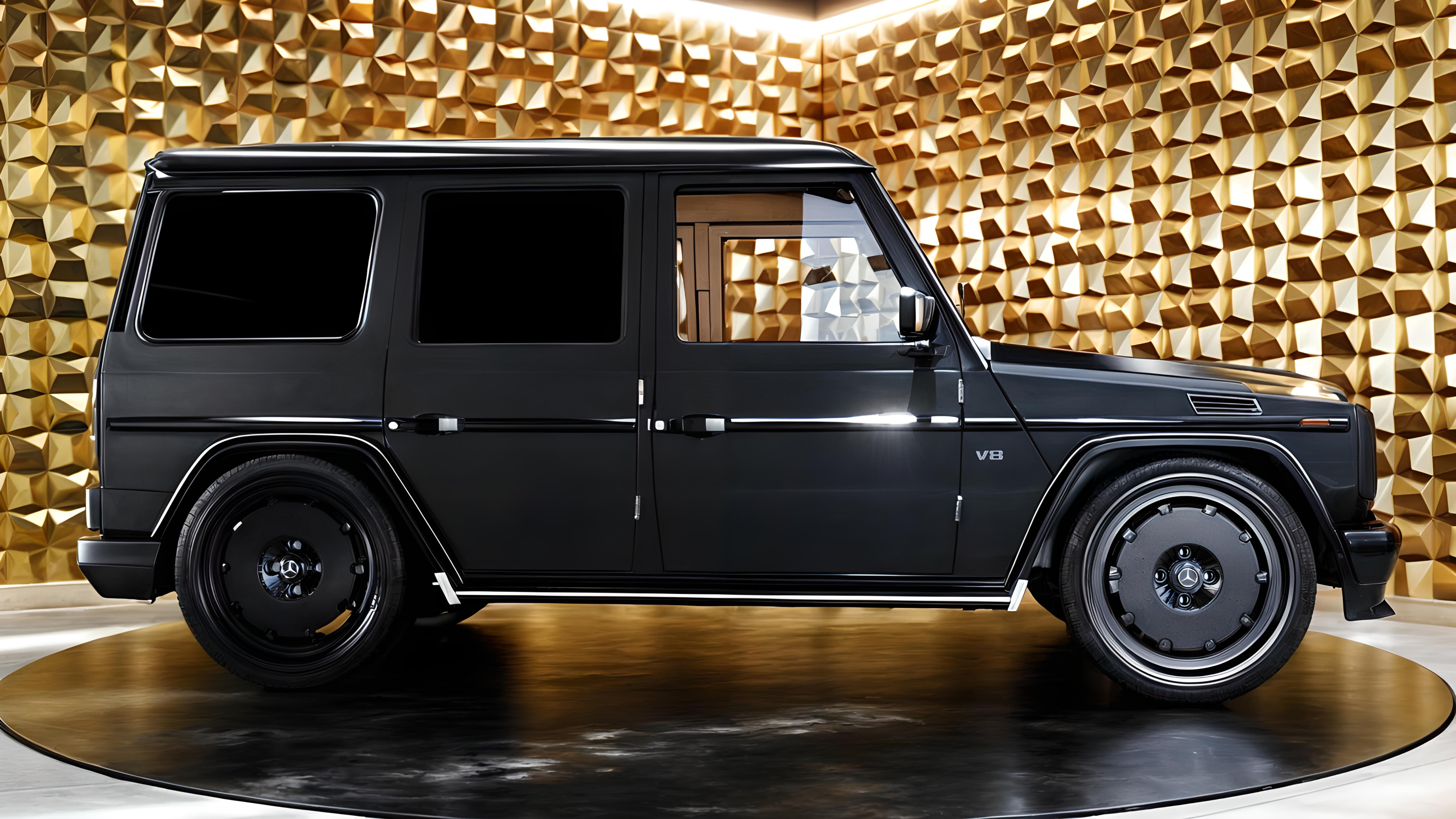 Mercedes G500 Blackmatt Mafia Low-poly 3D model_6