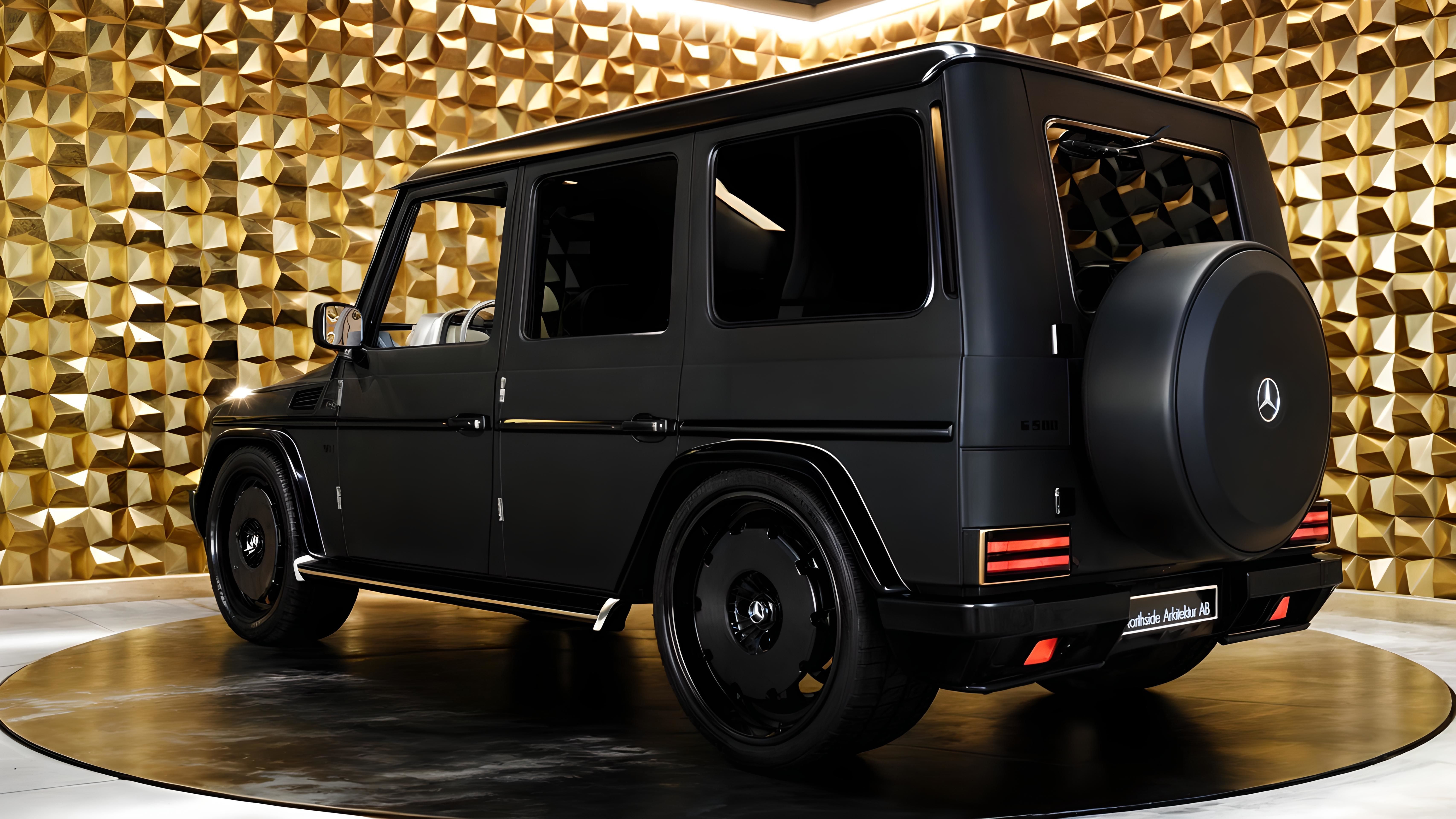 Mercedes G500 Blackmatt Mafia Low-poly 3D model_2