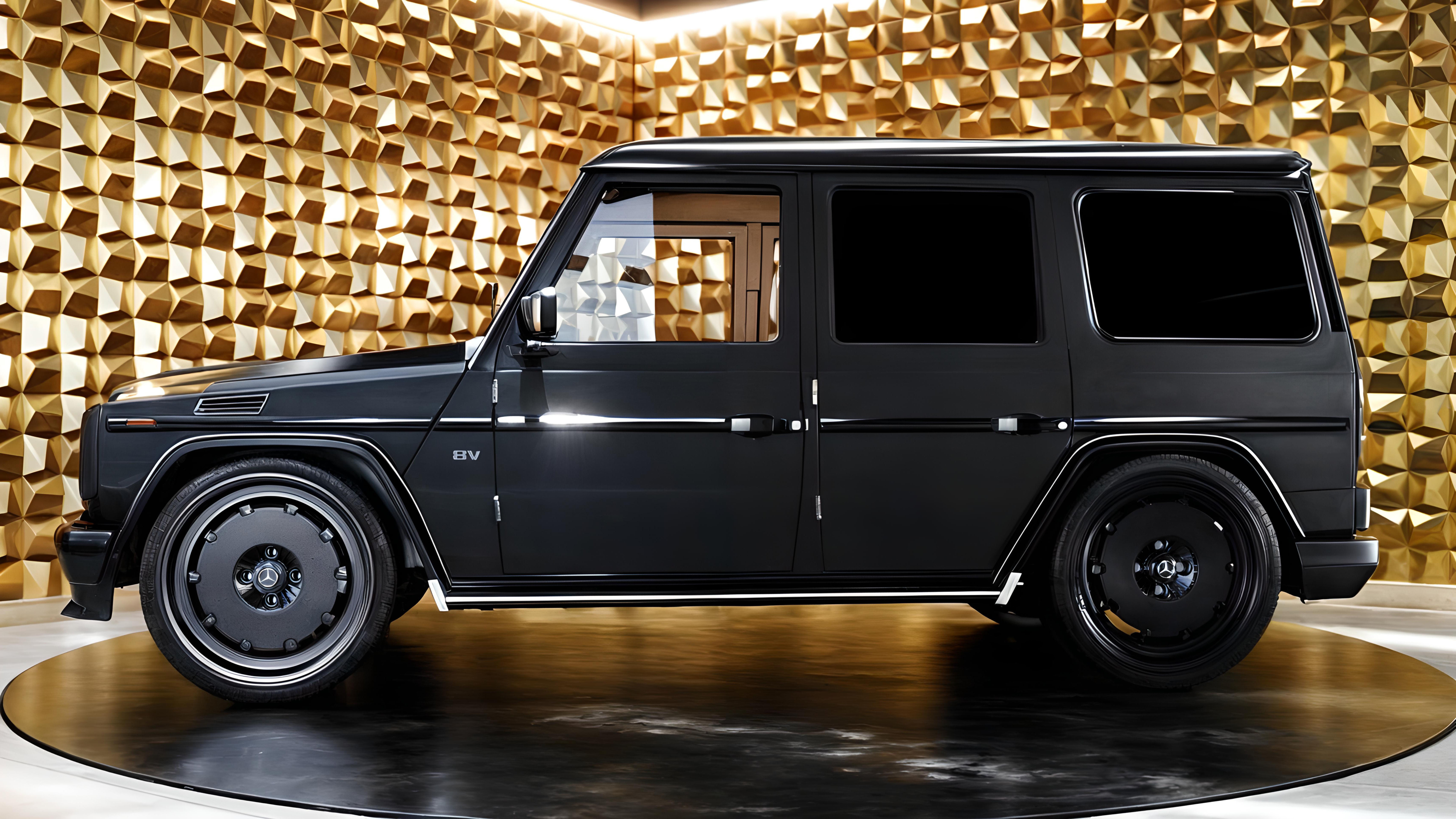 Mercedes G500 Blackmatt Mafia Low-poly 3D model_4