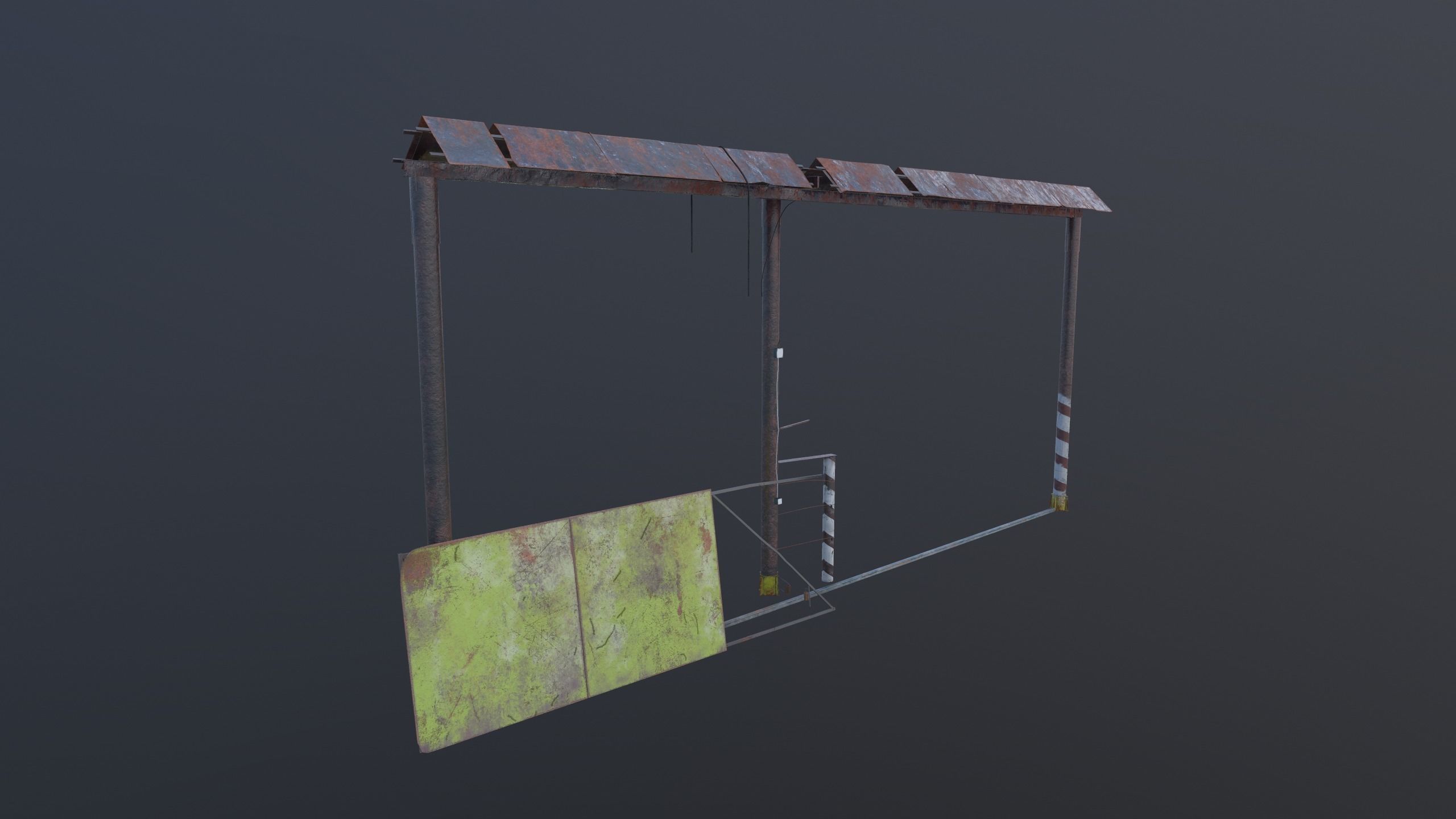 Arch on factory Low-poly 3D model_2