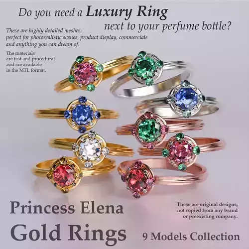 Princess Elena Gold Rings Set