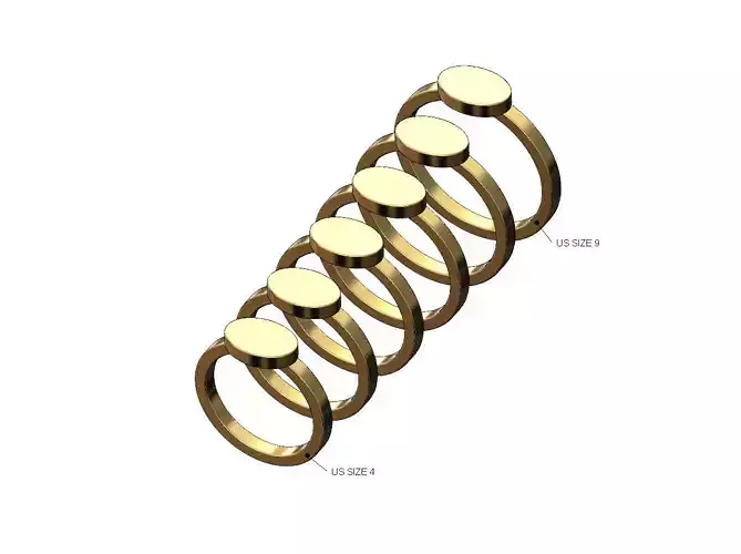 Oval shaped ring Us sizes 4to9