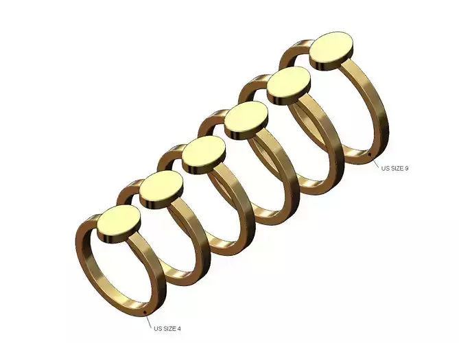 Vertical oval shaped ring US sizes 4to9