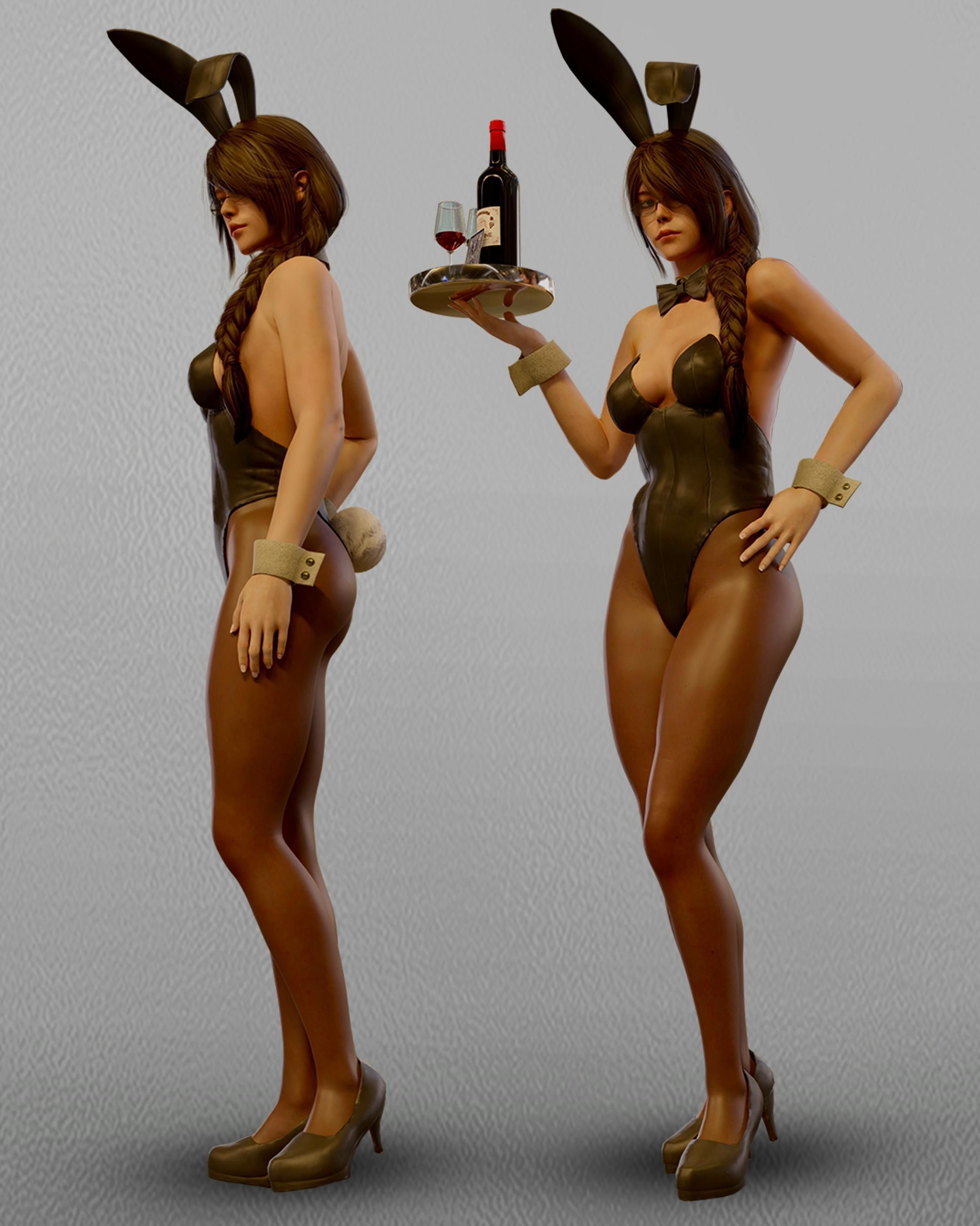 Sexy Bunny Girls 3d Model 3D model_3