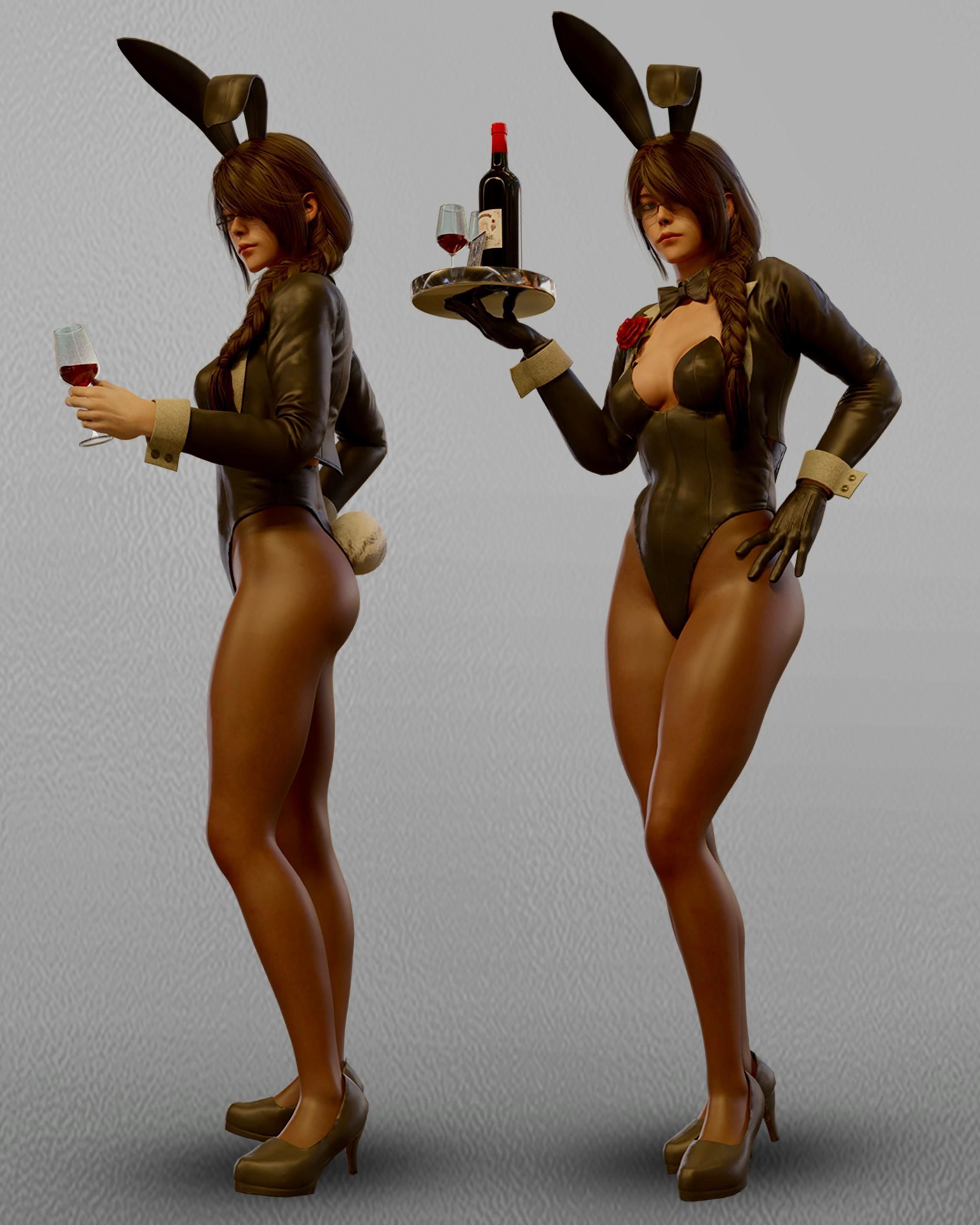 Sexy Bunny Girls 3d Model 3D model_2