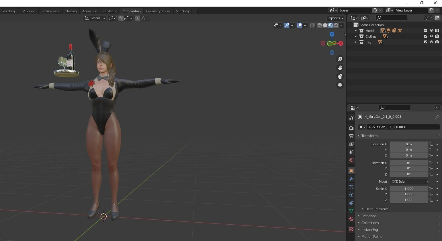 Sexy Bunny Girls 3d Model 3D model_11