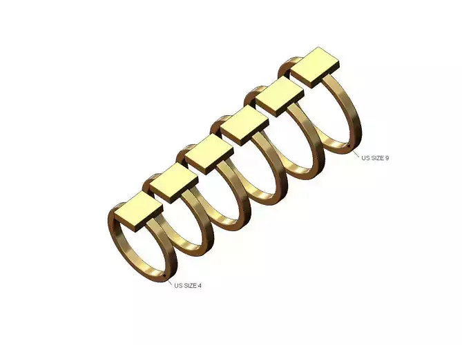 Rectangular shaped ring US sizes 4to9