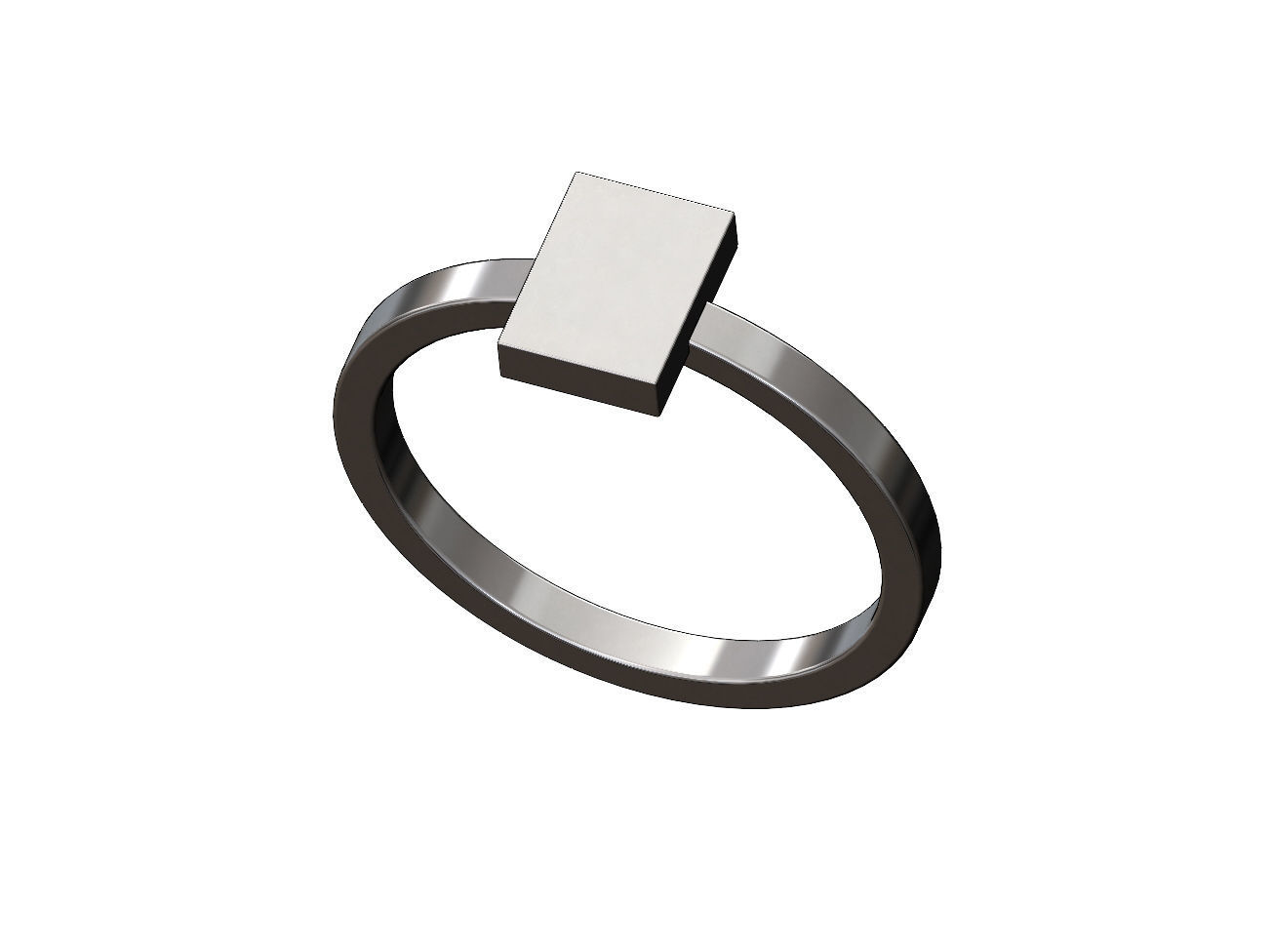 Rectangular shaped ring US sizes 4to9 3D print model_11