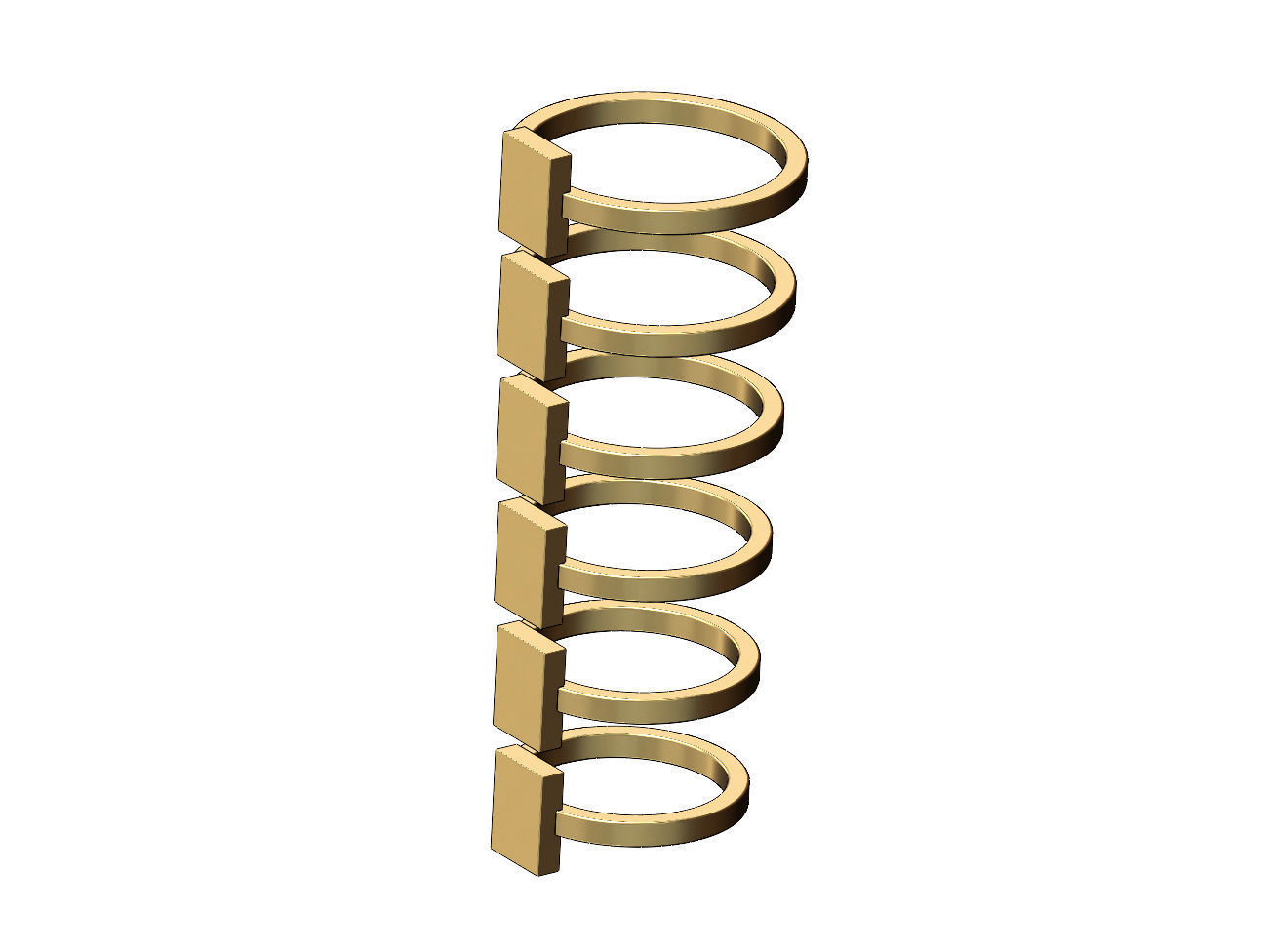 Rectangular shaped ring US sizes 4to9 3D print model_2