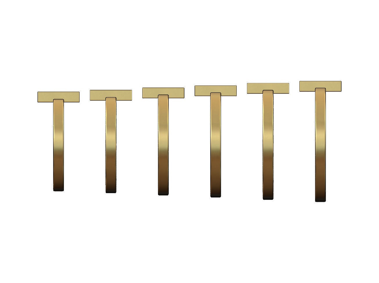 Rectangular shaped ring US sizes 4to9 3D print model_4