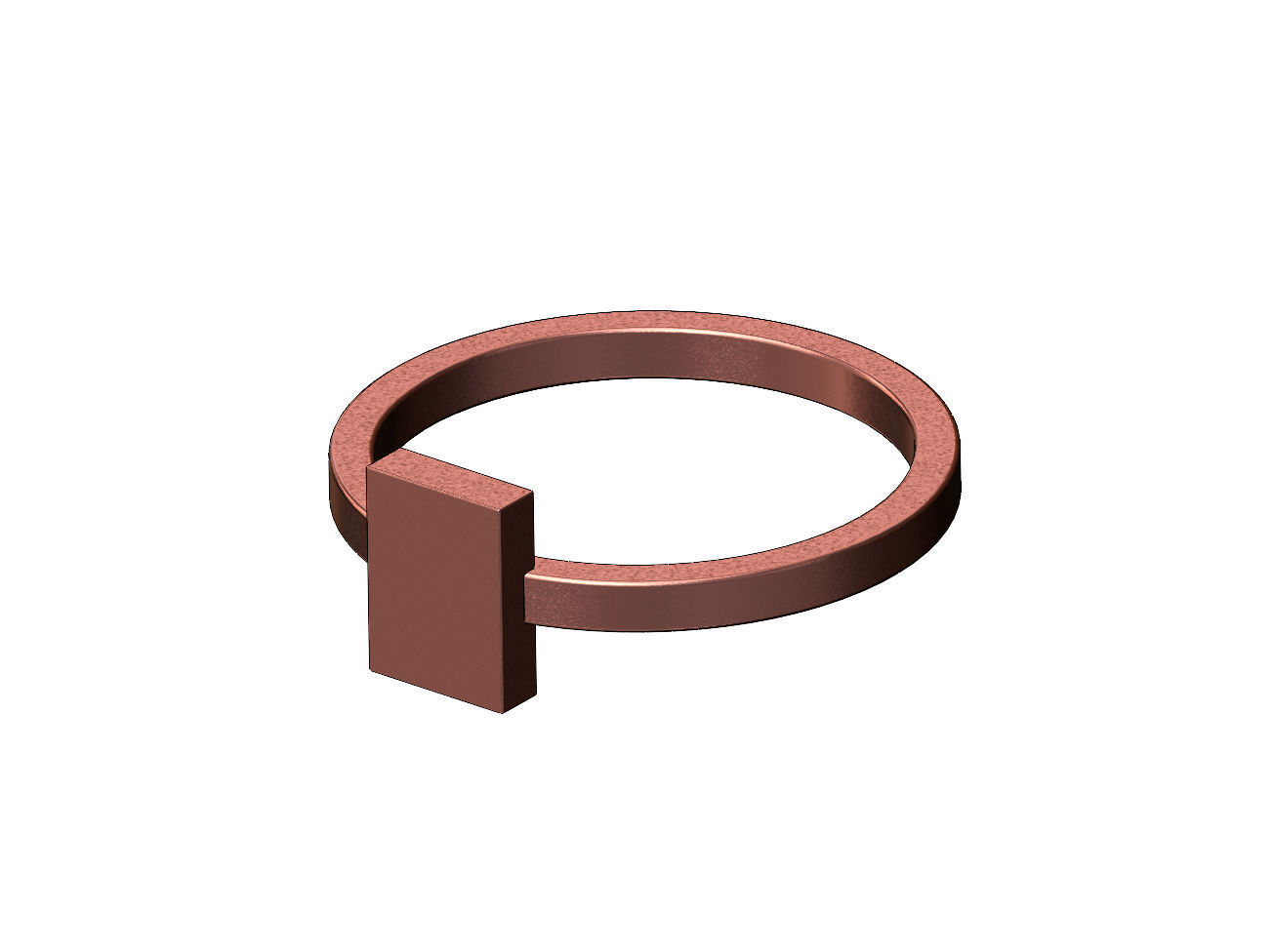 Rectangular shaped ring US sizes 4to9 3D print model_10