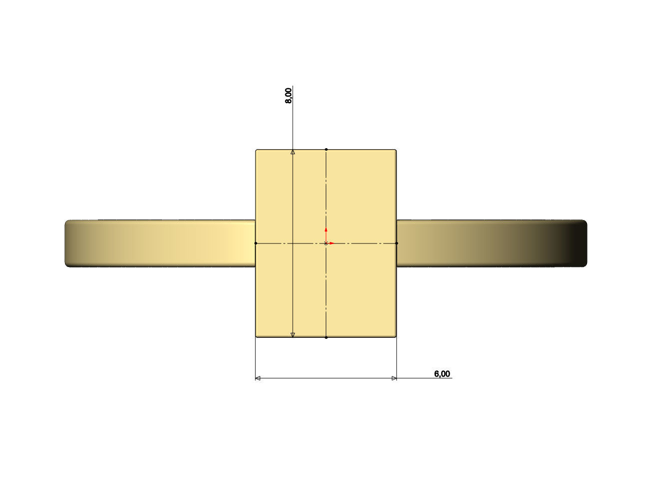 Rectangular shaped ring US sizes 4to9 3D print model_7