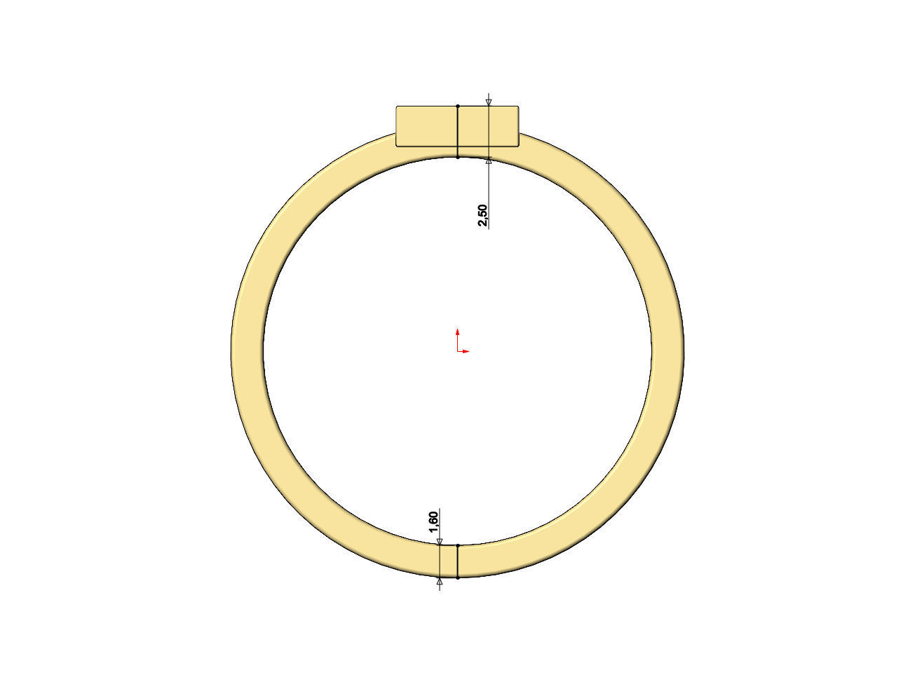 Rectangular shaped ring US sizes 4to9 3D print model_9