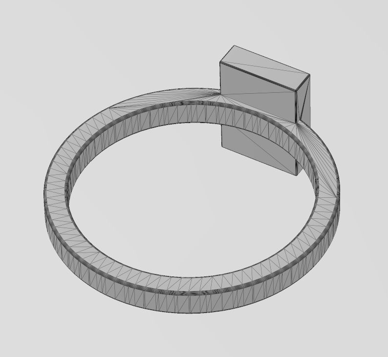 Rectangular shaped ring US sizes 4to9 3D print model_16