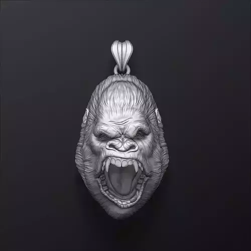 Gorilla Head Pendant V2 3D print model