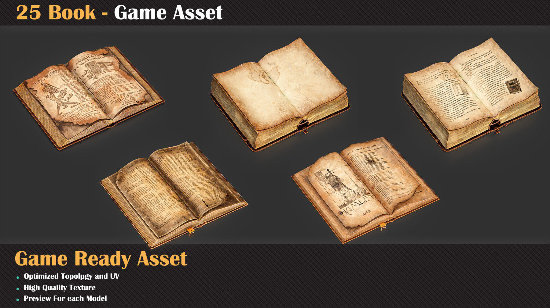 25 Book - Game Asset   3D model_2