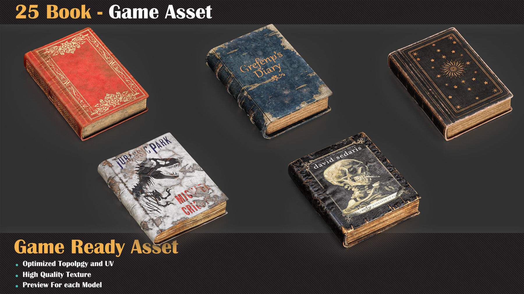 25 Book - Game Asset   3D model_4