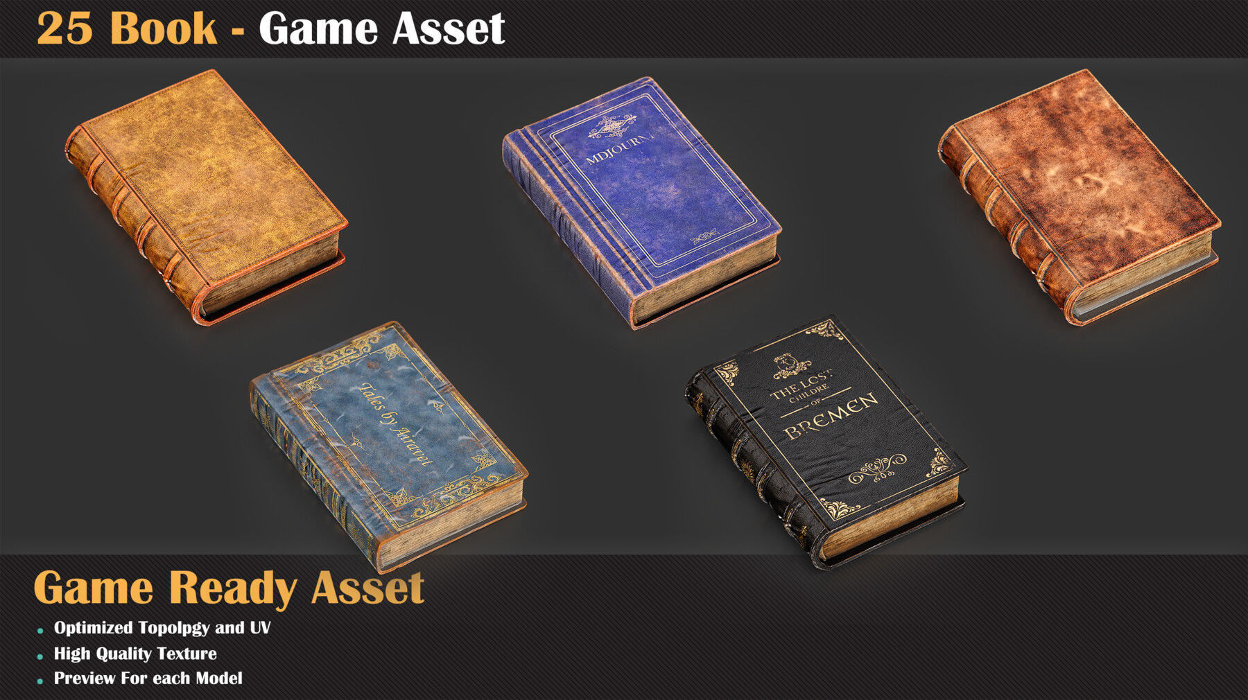 25 Book - Game Asset   3D model_3
