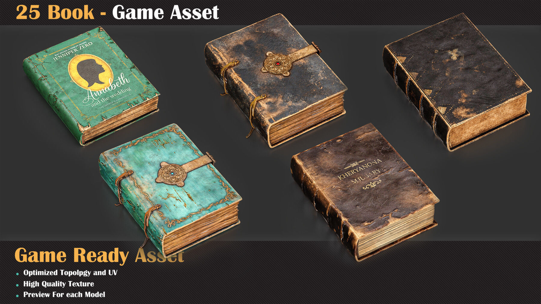25 Book - Game Asset   3D model_6