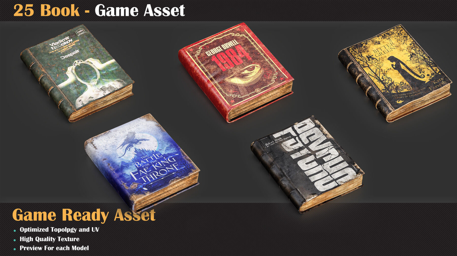 25 Book - Game Asset   3D model_5
