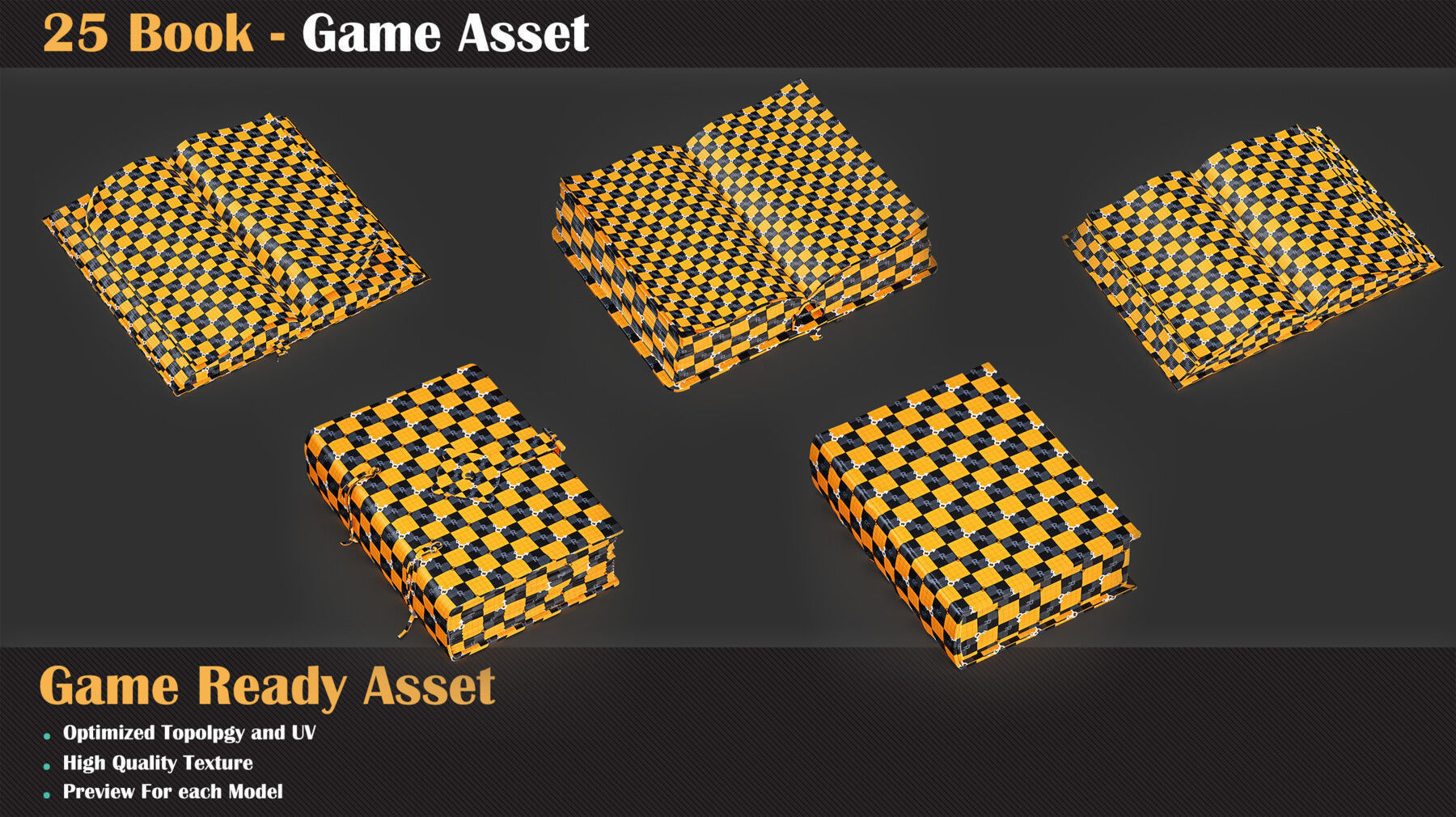 25 Book - Game Asset   3D model_1