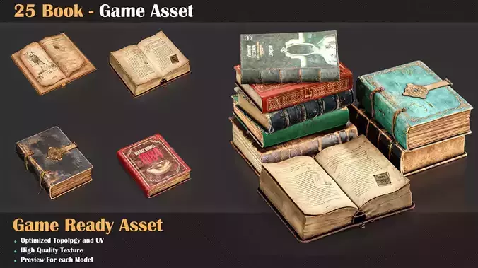 25 Book - Game Asset  