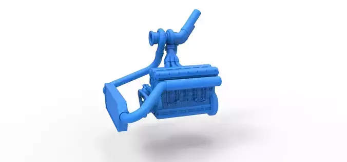 Engine of Uphill Sand Racing Dragster V2 Scale 1 to 25