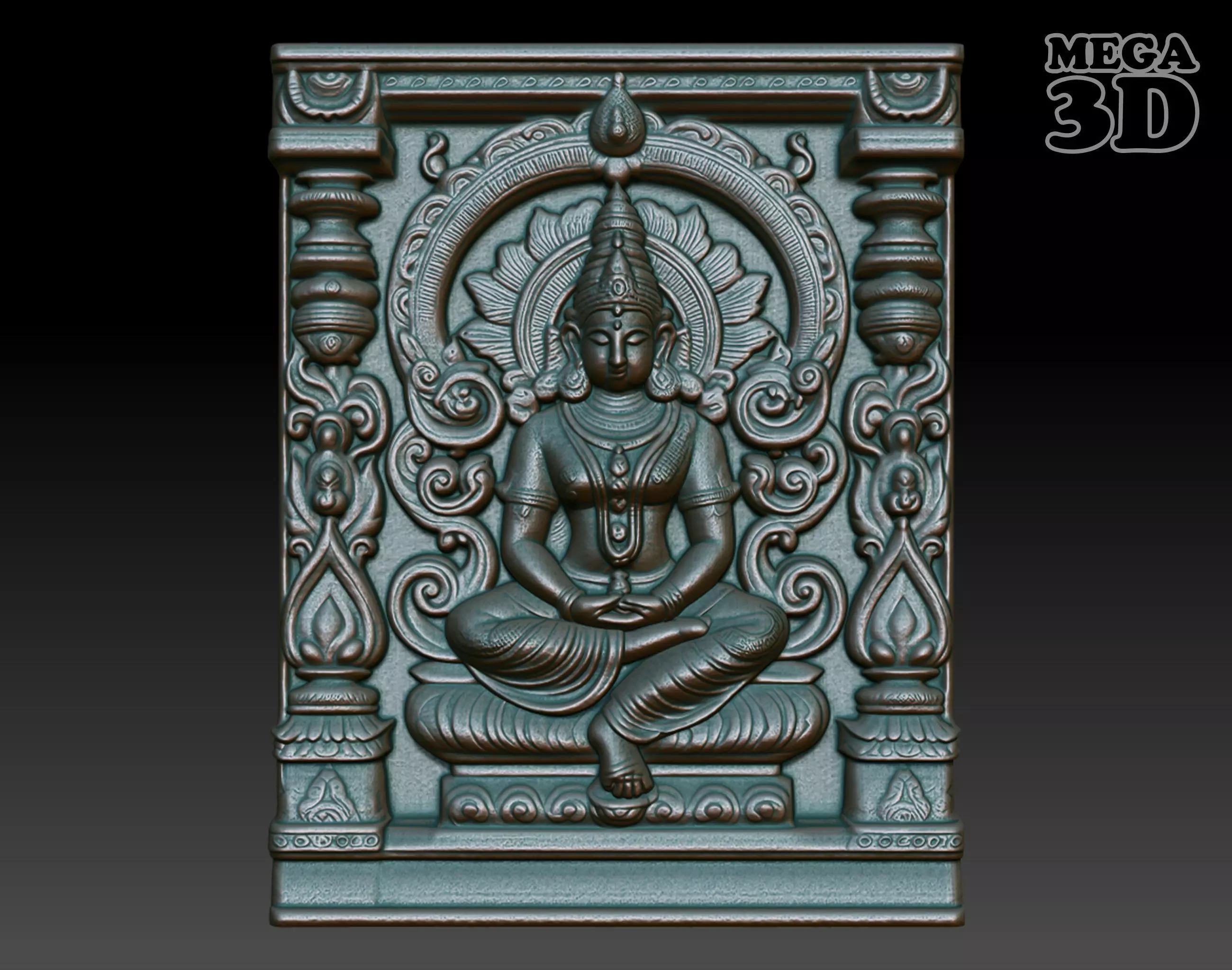 Indian Temple Wall basrelief 18 240614 3D print model_0