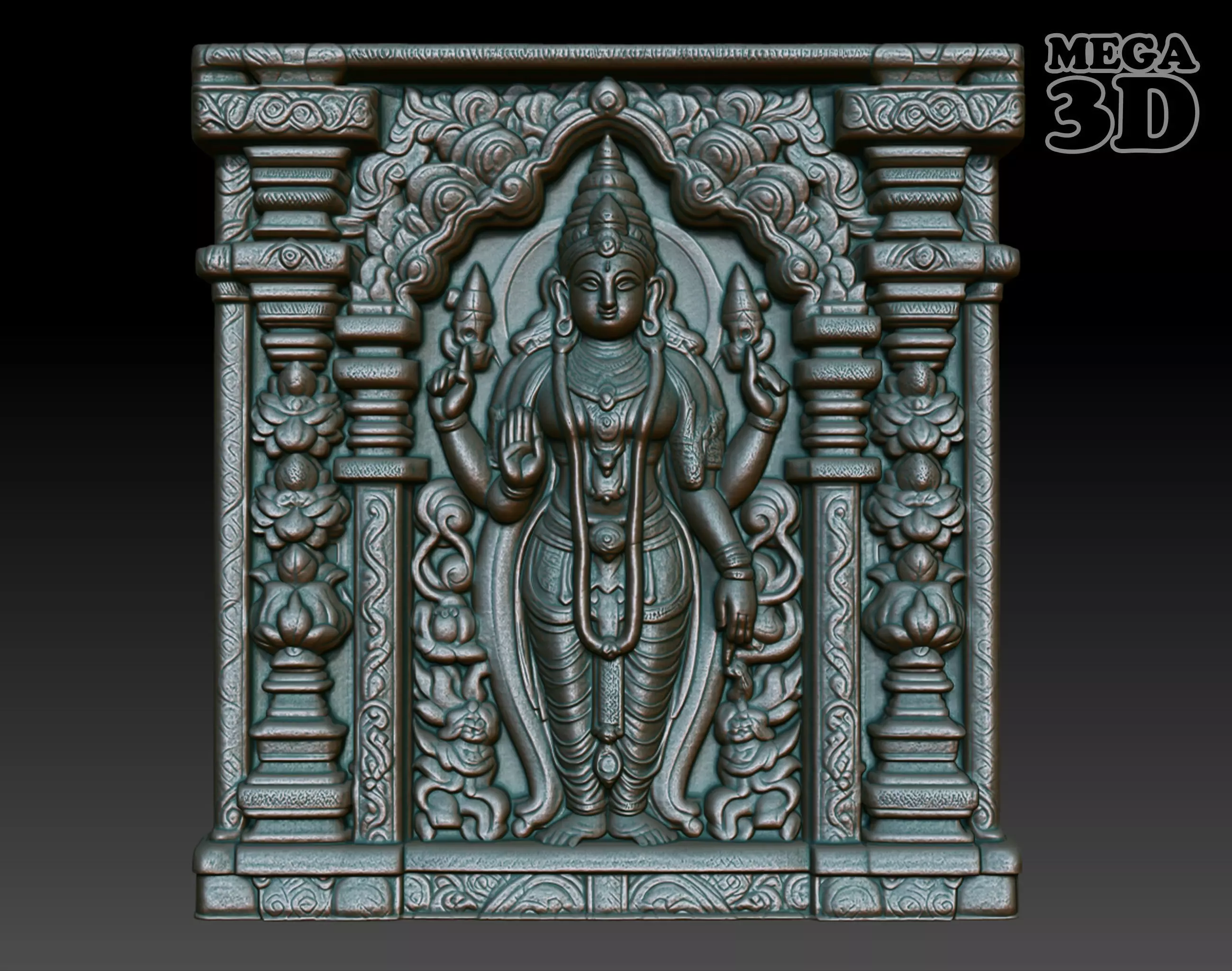 Indian Temple Wall basrelief 17 240614 3D print model_0
