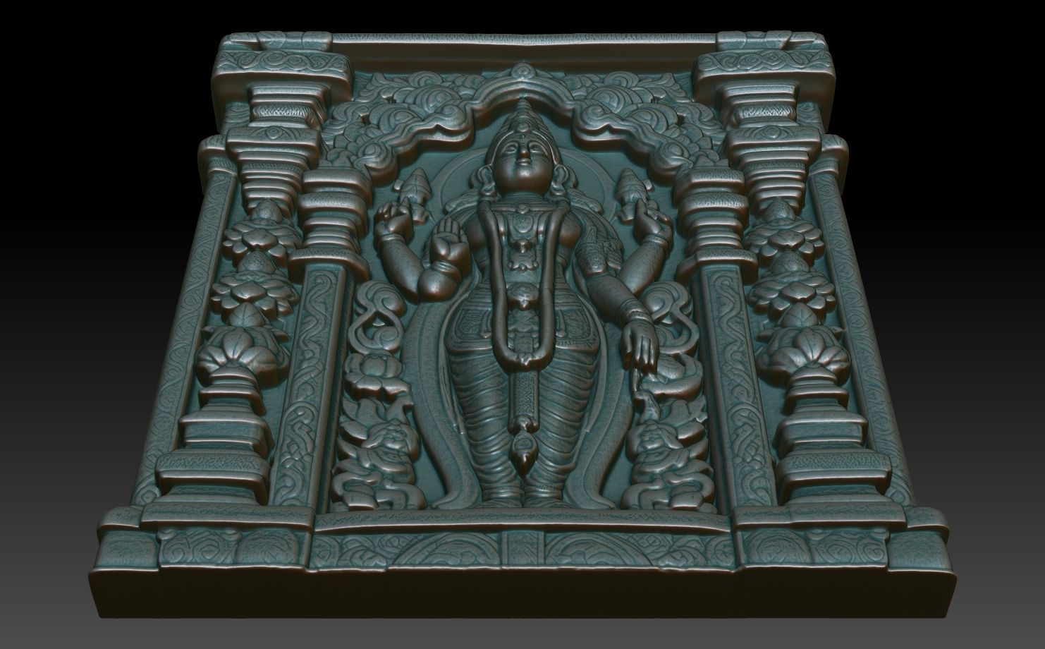Indian Temple Wall basrelief 17 240614 3D print model_4