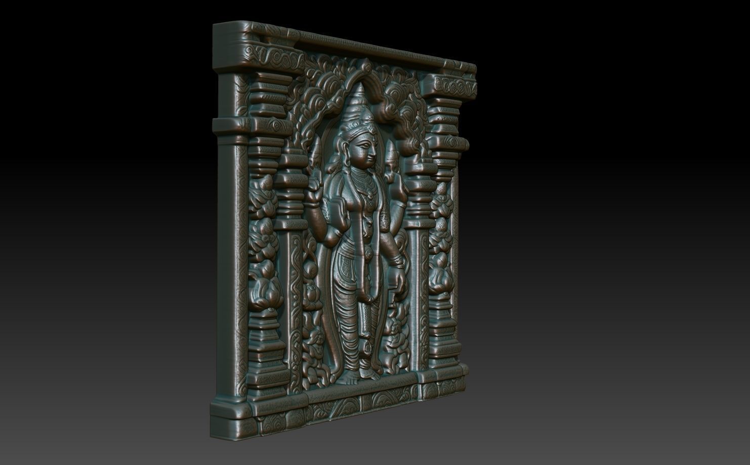 Indian Temple Wall basrelief 17 240614 3D print model_2
