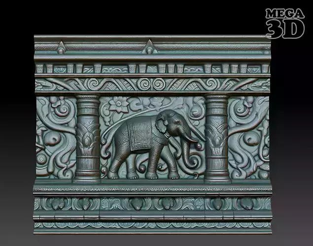Indian Temple Wall basrelief 16 240614 3D print model
