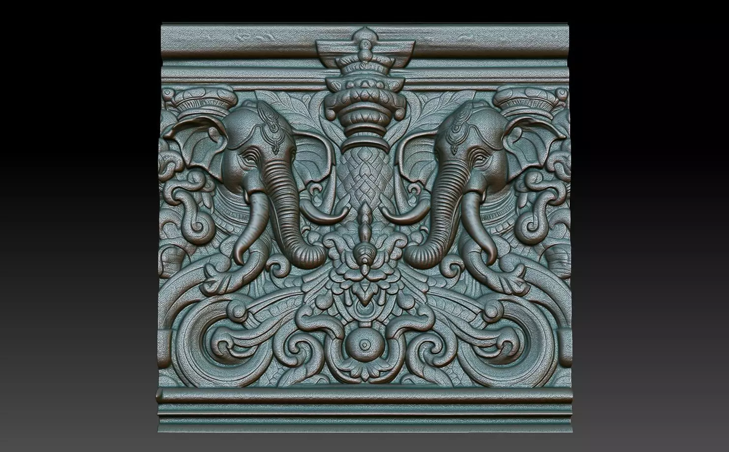 Indian Temple Wall basrelief 15 240614 3D print model_0