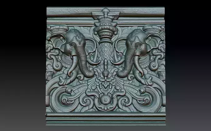 Indian Temple Wall basrelief 15 240614 3D print model