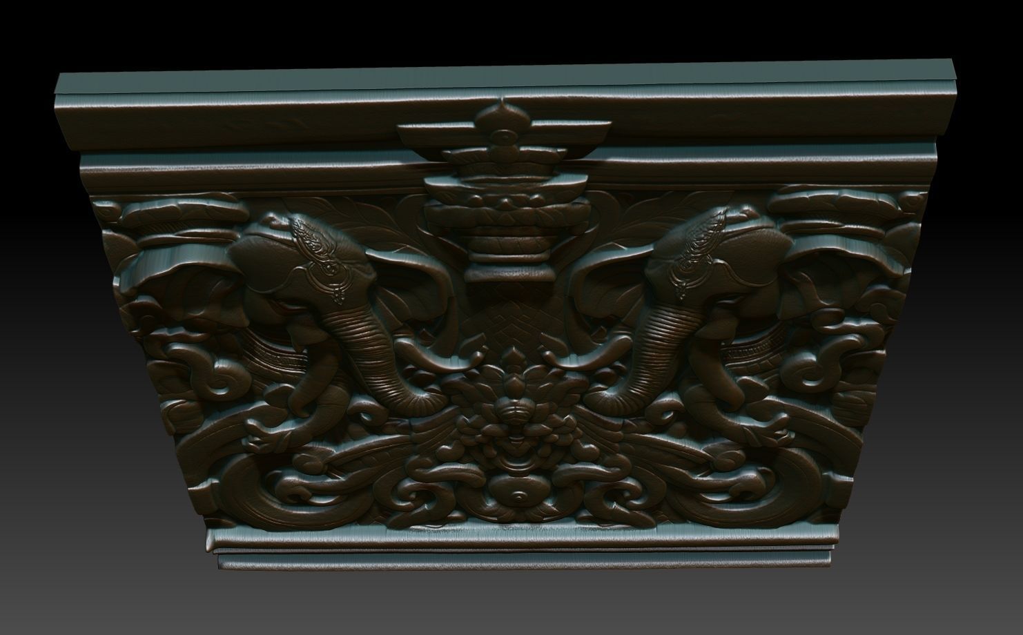 Indian Temple Wall basrelief 15 240614 3D print model_3