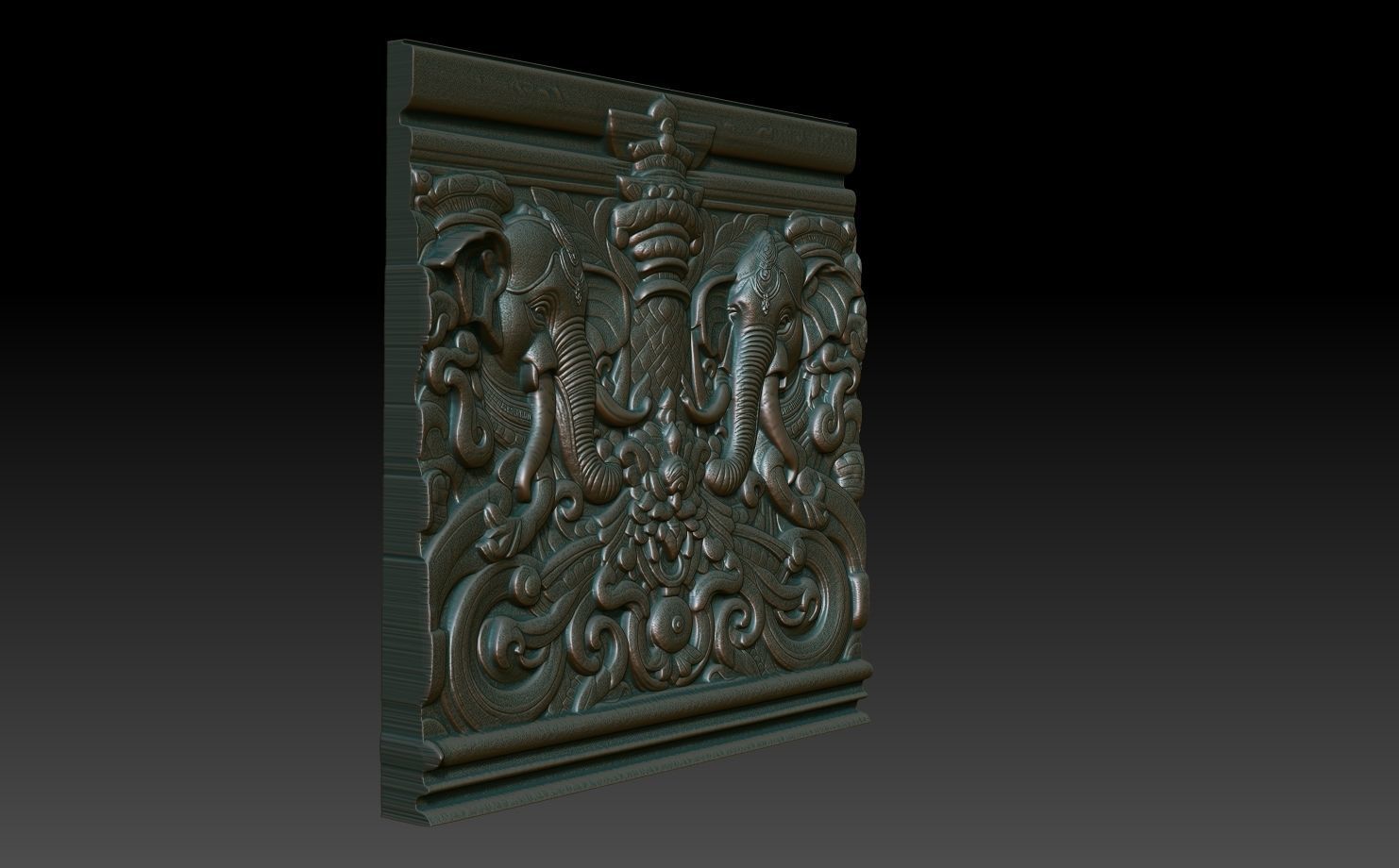 Indian Temple Wall basrelief 15 240614 3D print model_2