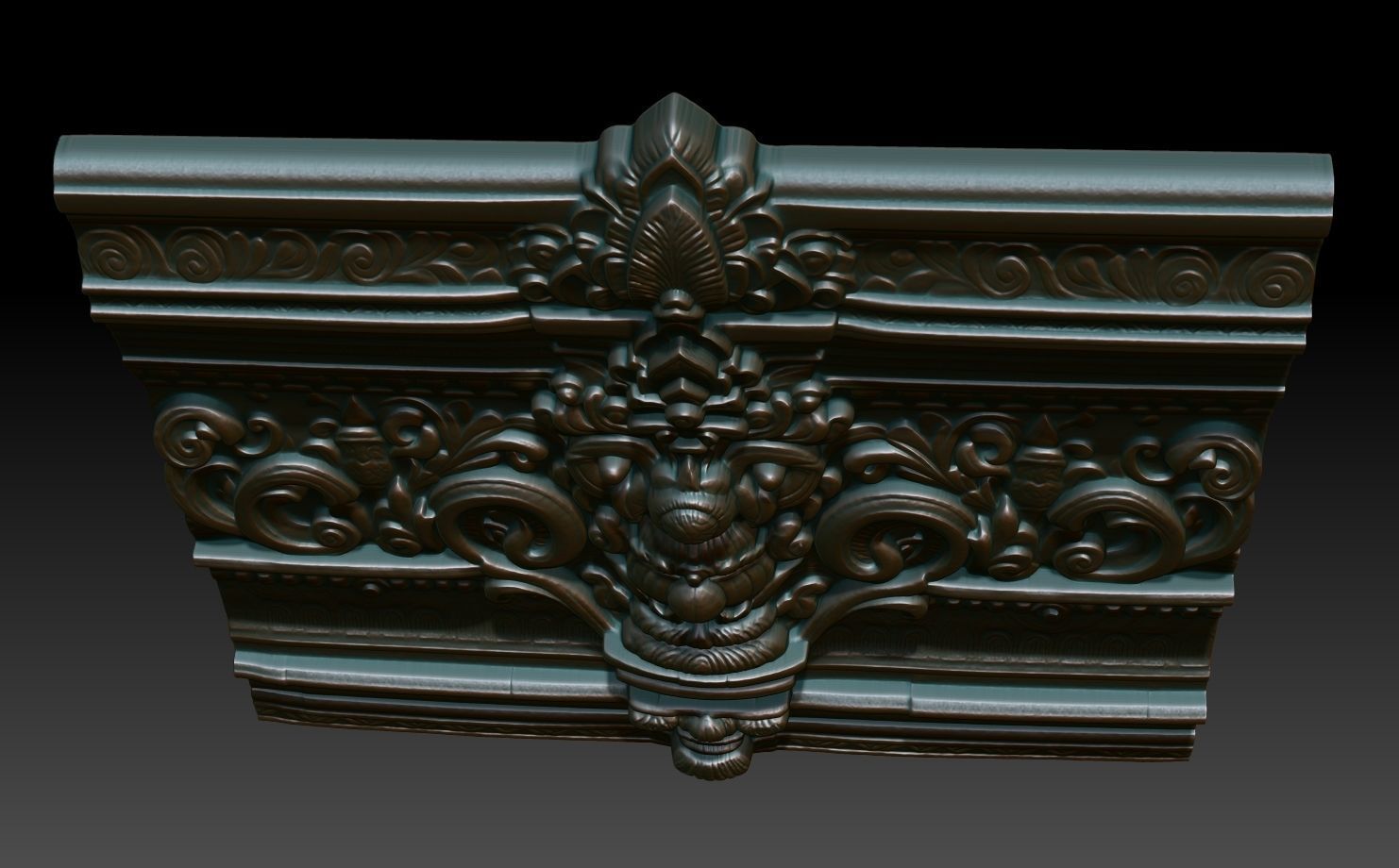 Indian Temple Wall basrelief 14 240614 3D print model_3