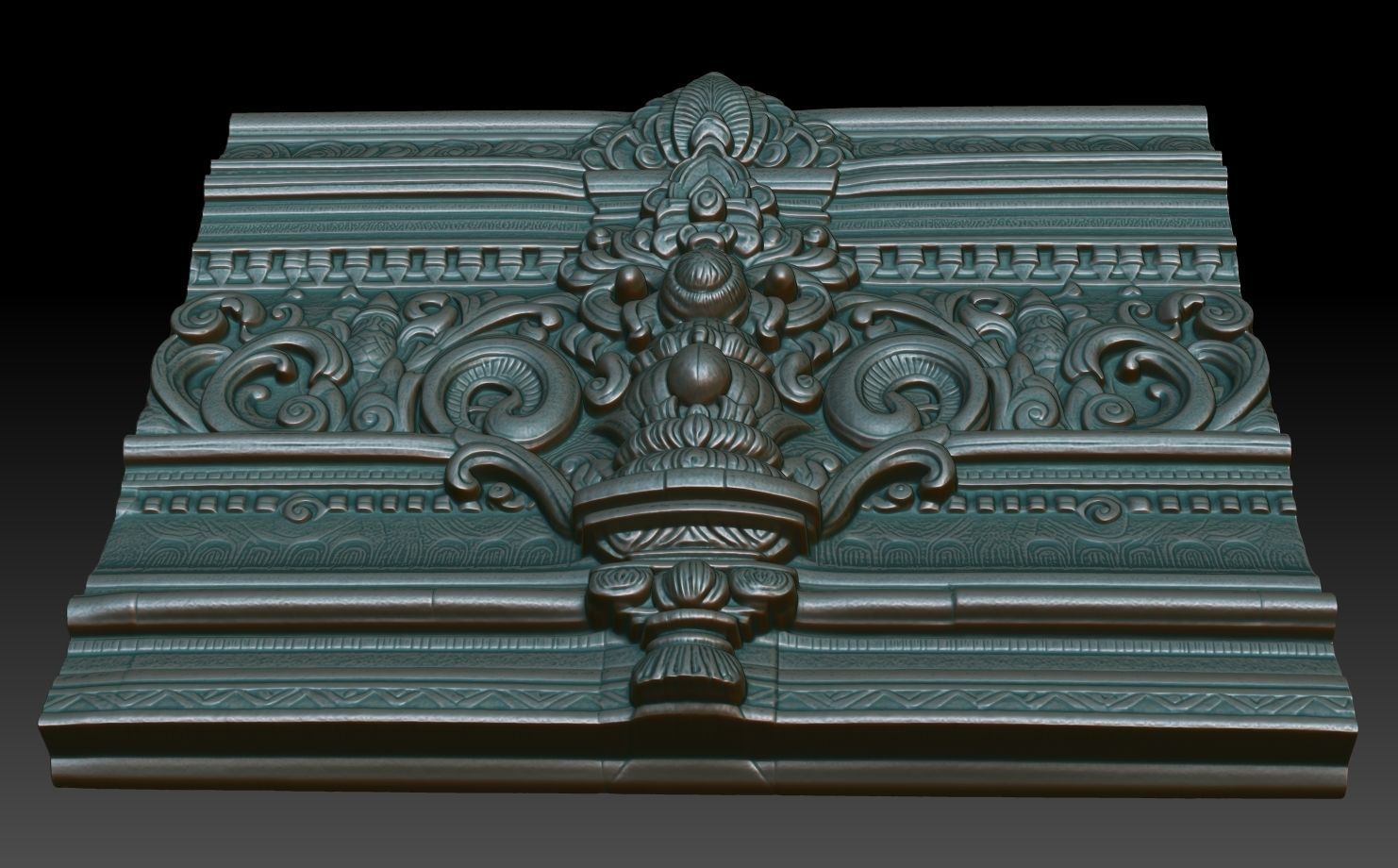 Indian Temple Wall basrelief 14 240614 3D print model_4