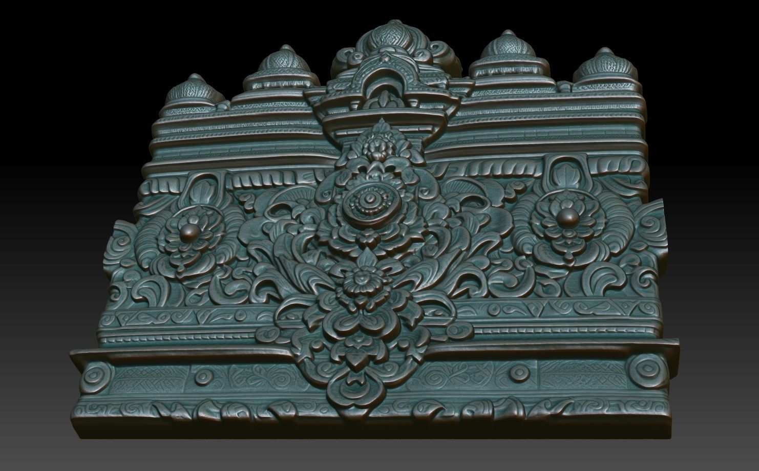 Indian Temple Wall basrelief 13 240614 3D print model_4