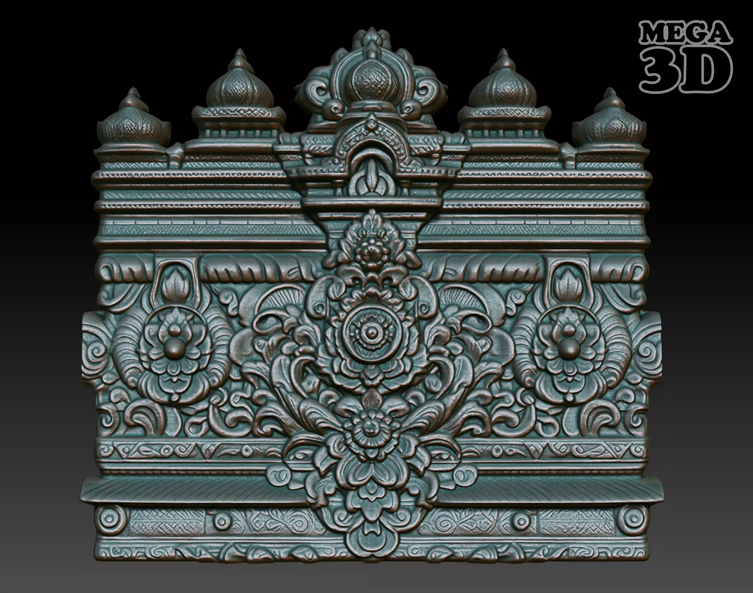 Indian Temple Wall basrelief 13 240614 3D print model_0