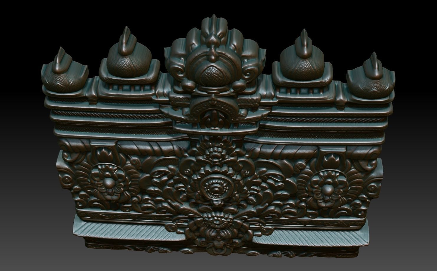 Indian Temple Wall basrelief 13 240614 3D print model_3