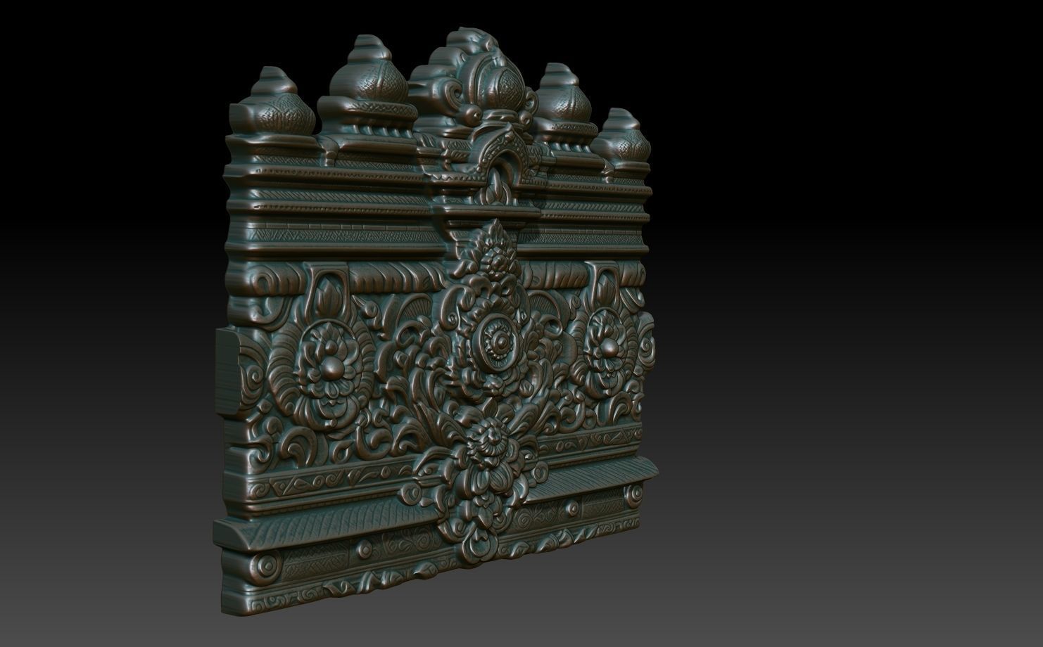 Indian Temple Wall basrelief 13 240614 3D print model_2