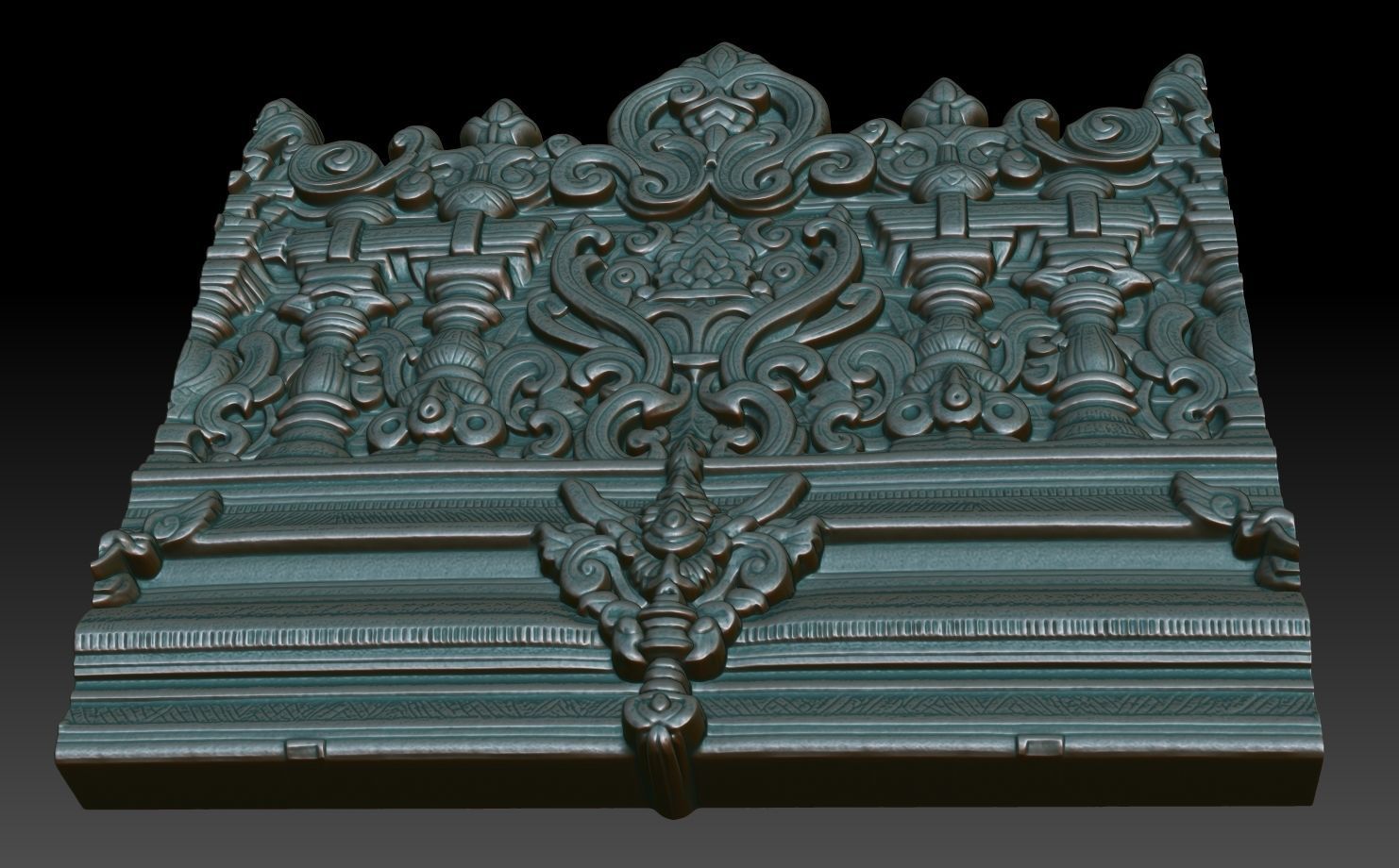 Indian Temple Wall basrelief 12 240614 3D print model_4