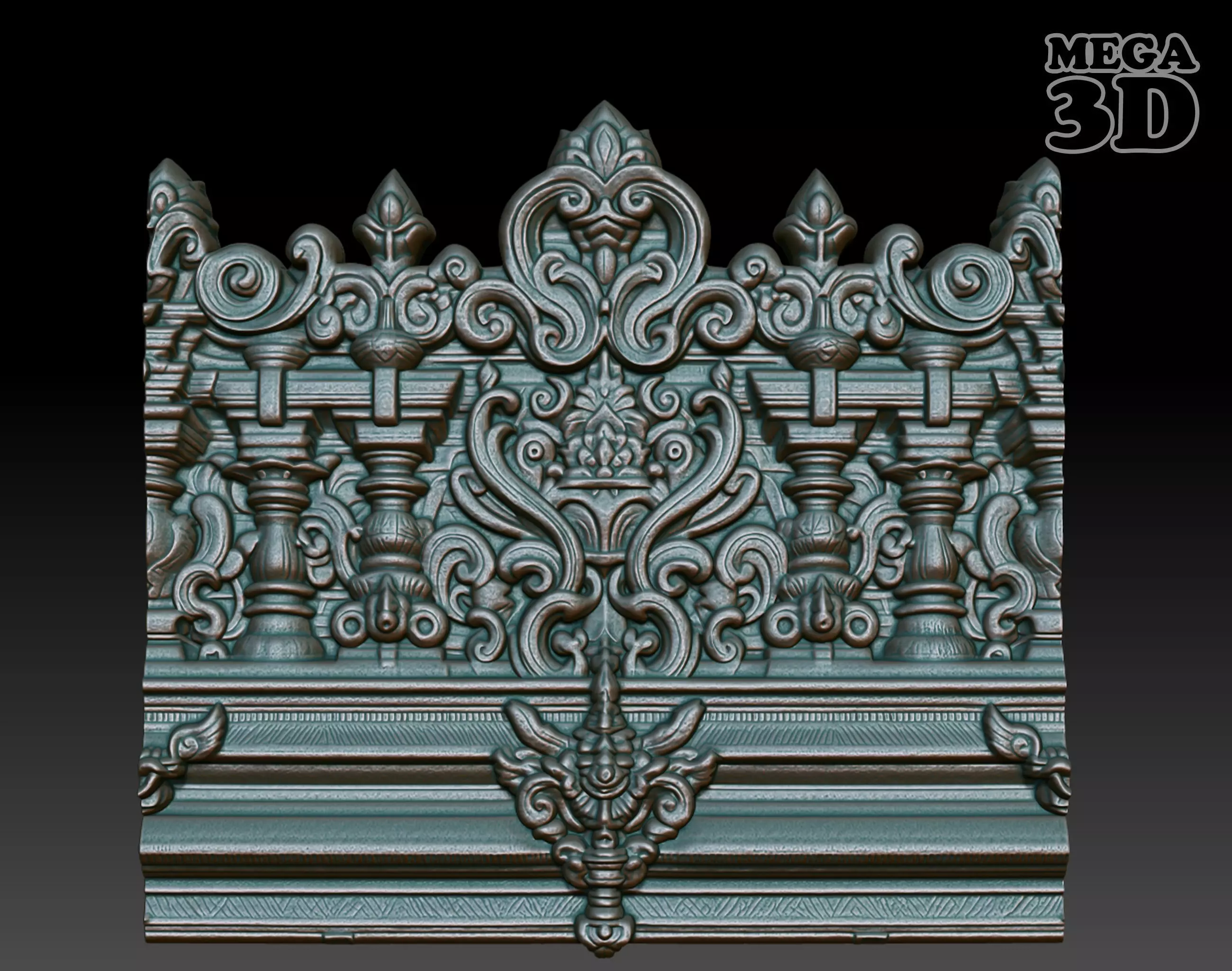 Indian Temple Wall basrelief 12 240614 3D print model_0