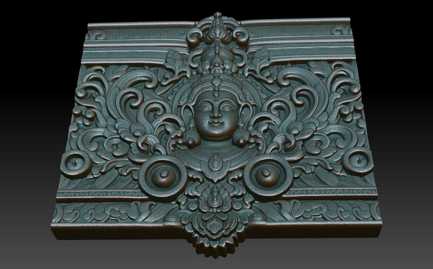 Indian Temple Wall basrelief 11 240614 3D print model_4